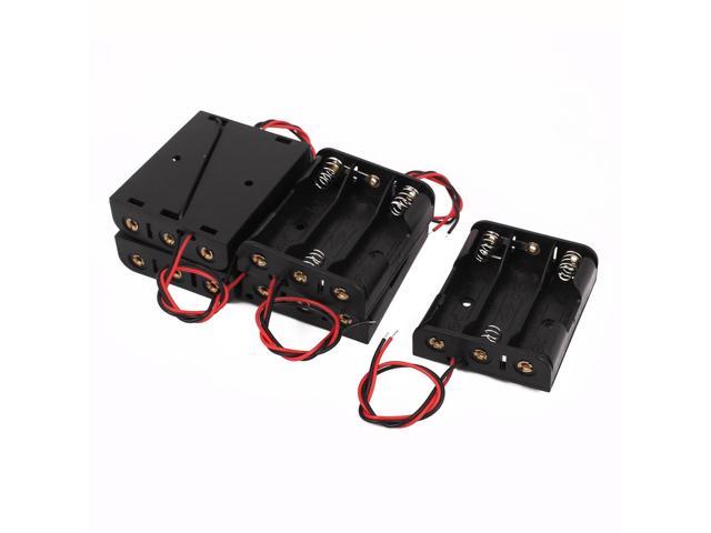 Photos - Power Tool Battery Unique Bargains 5 Pcs 4.5V Output 3 x AA Battery Holder Case Box Double Wire Lead Connecto 