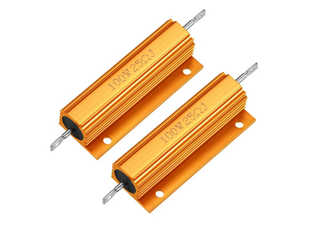 Aluminum Case Resistor 100W 25Ohm Wirewound Yellow for LED Replacement Converter