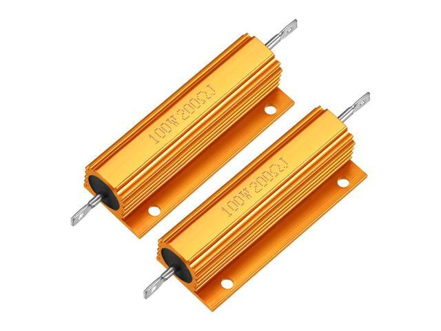 Aluminum Case Resistor 100W 200 R Wirewound Yellow for LED Replacement Converter