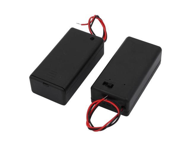 4Pcs Dual Wires Battery Covered Holder Box Case w ON/OFF Switch for 9V Batteries