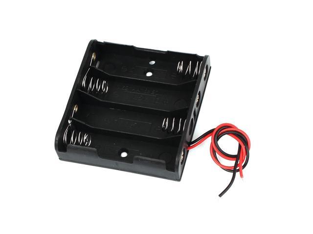 Photos - Power Tool Battery Unique Bargains 6V Power Supply 4 x AA Battery Holder Screw Mounted Open Storage Case Wire 