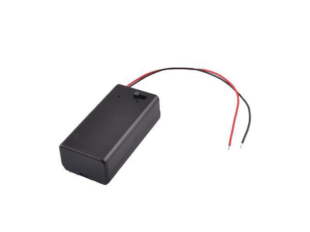Black Plastic Storage Pair SBH-9V Batteries Switch Battery Holder Case Box