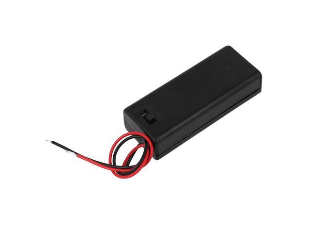 2 x AAA Battery Holder Enclose Case Box Switch Wires 3V Output Black