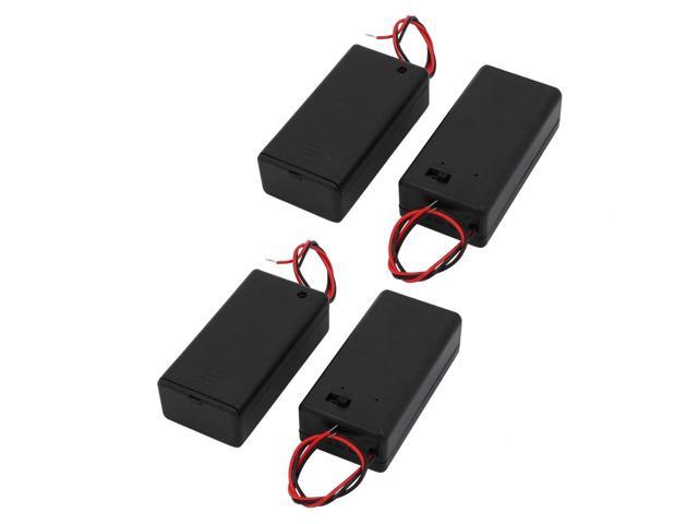 Photos - Power Tool Battery Unique Bargains 4Pcs Dual Wires Battery Covered Holder Box Case w ON/OFF Switch for 9V Bat 