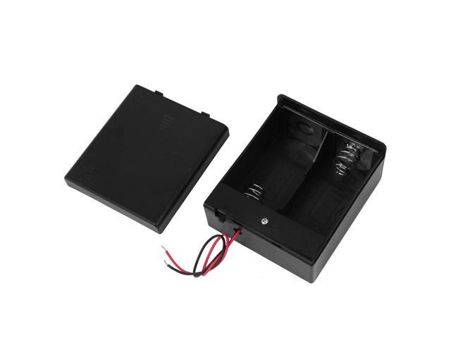 Photos - Power Tool Battery Unique Bargains 2 x D Size Battery Holder Cable Connector Enclosed Box Switch Container 3V 