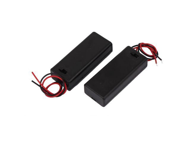 Photos - Power Tool Battery Unique Bargains 2 Pcs 3V Power Supply 2 x AAA Battery Holder Enclosed Case Box Switch Wire 