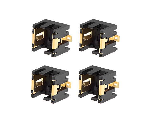 4 Pcs AG13/LR44 Horizontal Coin Button Battery Holder Black Container Case