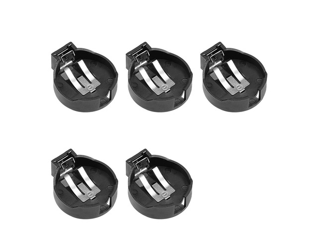 5 Pcs CR2450 CR2430 Horizontal Coin Button Battery Holder Black Color Container Case