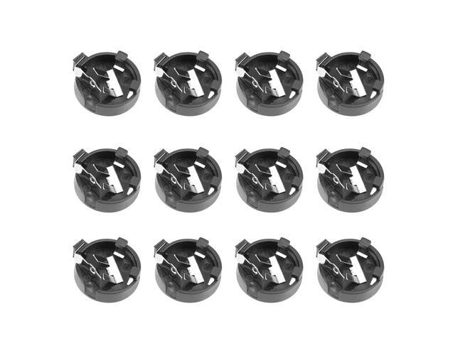 12 Pcs CR1220 CR1225 Horizontal Coin Button Battery Holder Black Container Case