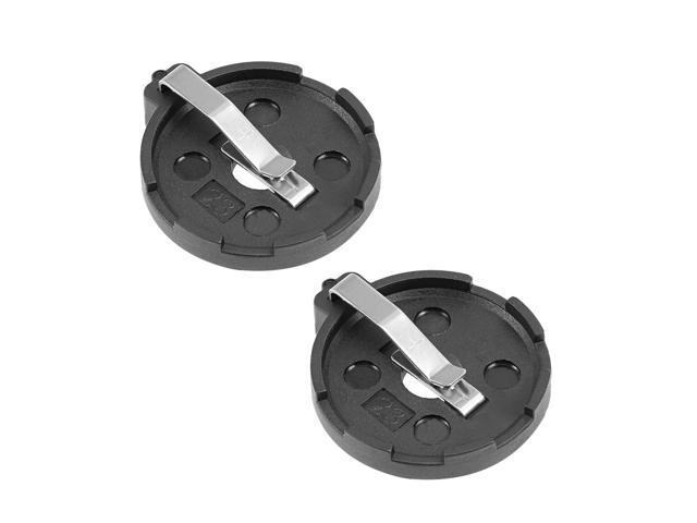 2 Pcs CR2032 CR2025 CR2016 Horizontal Coin Button Battery Holder Black Container Case