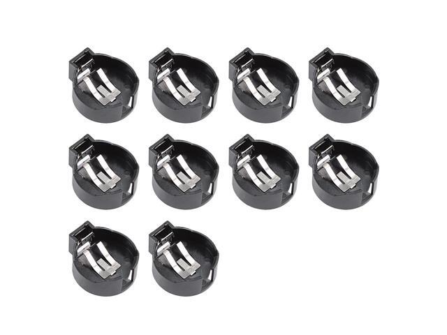 10 Pcs CR2477 Horizontal Coin Button Battery Holder Black Container Case