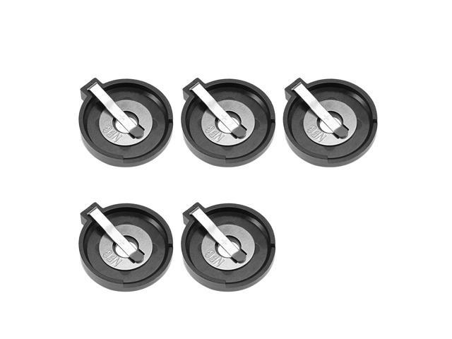 5 Pcs CR2430 Horizontal Coin Button Battery Holder Black Container Case
