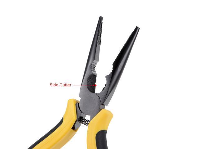 Needle Nose Pliers 6-Inch with Side Cutter, Forged from Chrome-Vanadium Steel, Black Phosphate