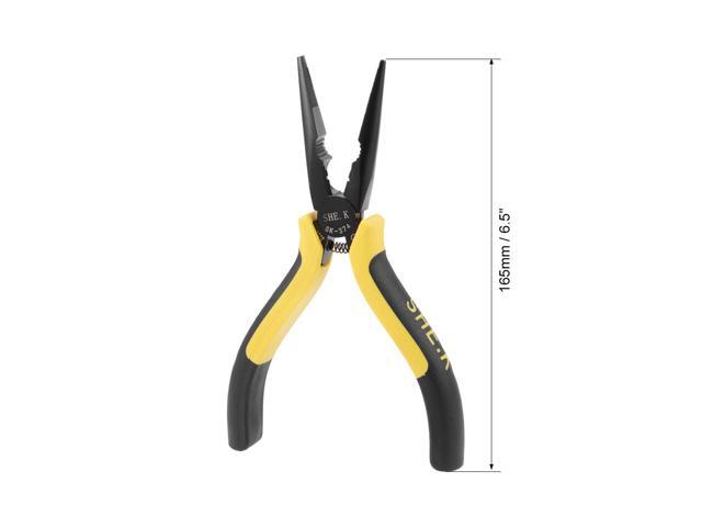 Needle Nose Pliers 6-Inch with Side Cutter, Forged from Chrome-Vanadium Steel, Black Phosphate