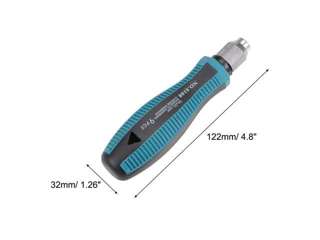 Magnetic Screwdriver 5 in 1 Slotted Phillips Head 1/4inch Hex Shank Screwdrive Bits Set W Round Shaft Non Slip Comfortable Handle