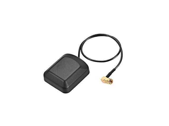 GPS Active Antenna 90-Degree SMA Male Plug 28dB Aerial Connector Cable with Magnetic Mount 0.5 Meter Wire