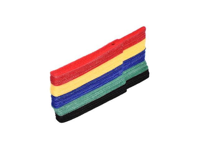Reusable Cable Ties, 4 Inch Hook and Loop Cord Wraps, 5 Color Zip Tie 50pcs