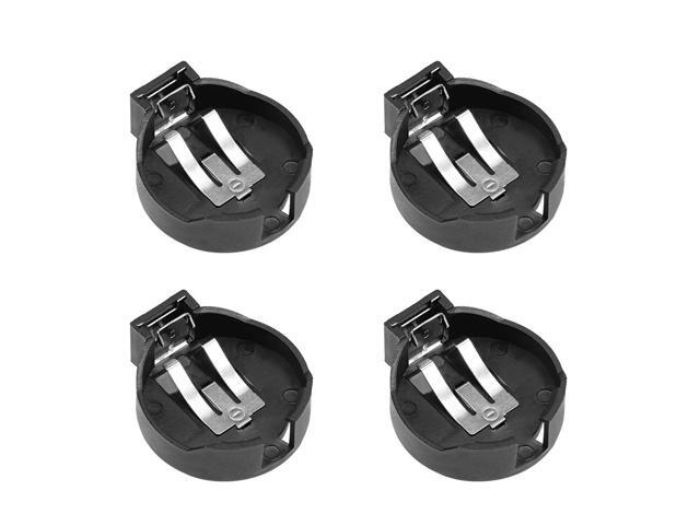 4 Pcs CR/LIR2450 Horizontal Coin Button Battery Holder Black Container Case