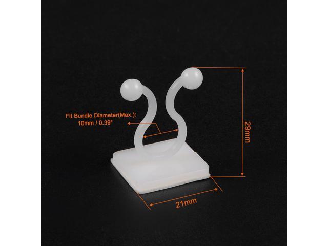 Twist Lock Cable Wire Ties with Sticker Nylon U Shape Save Place 10mm Dia White 50pcs