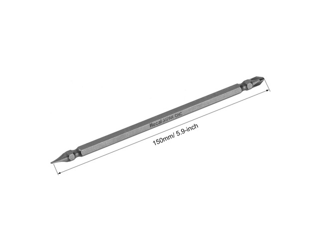 1/4inch Hex Shank 150mm Length Magnetic Screwdriver SL6/PH2 Slotted-Phillips Double-Head Screwdriver Bits S2 Alloy Steel