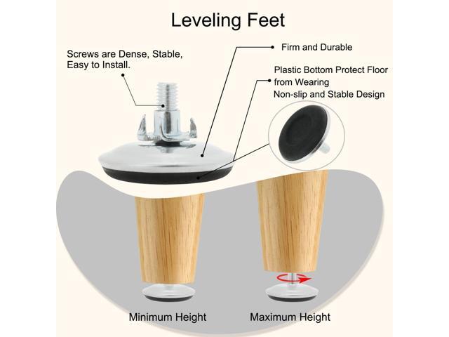 M8 x 20 x 50mm Screw on Furniture Glide Leveling Feet Equipment Protector Adjuster Cover with T-nuts for Machine Chair Leg 4pcs