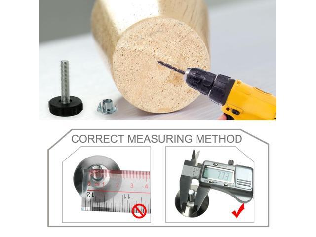 M10 x 50 x 42mm Screw on Furniture Glide Leveling Feet Floor Protector Adjuster Pad with T-nuts for Machine Sofa Leg 4pcs