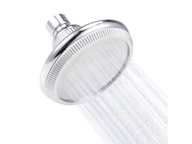 High Pressure Shower Head - 3.8 Inch Fixed Chrome Showerhead - Adjustable Metal Swivel Ball Joint