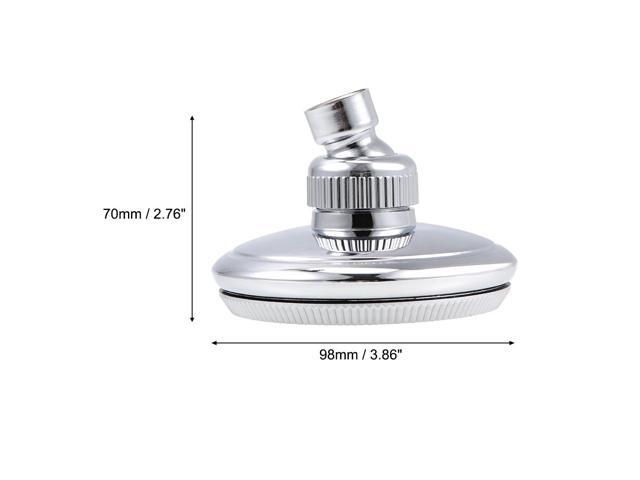 High Pressure Shower Head - 3.8 Inch Fixed Chrome Showerhead - Adjustable Metal Swivel Ball Joint