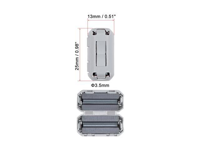 3.5mm Ferrite Cores Ring Clip-On RFI EMI Noise Suppression Filter Cable Clip, Grey 10pcs