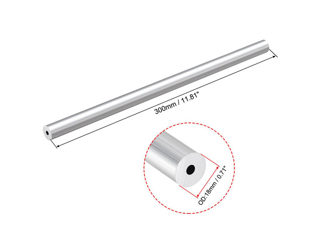 6063 Aluminum Round Tube 300mm Length 18mm OD 5mm Inner Dia Seamless Aluminum Straight Tubing