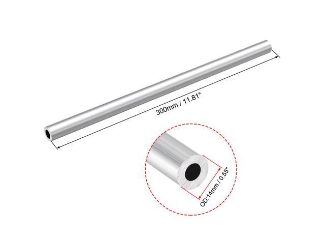 6063 Aluminum Round Tube 300mm Length 14mm OD 8mm Inner Dia Seamless Aluminum Straight Tubing 3 Pcs