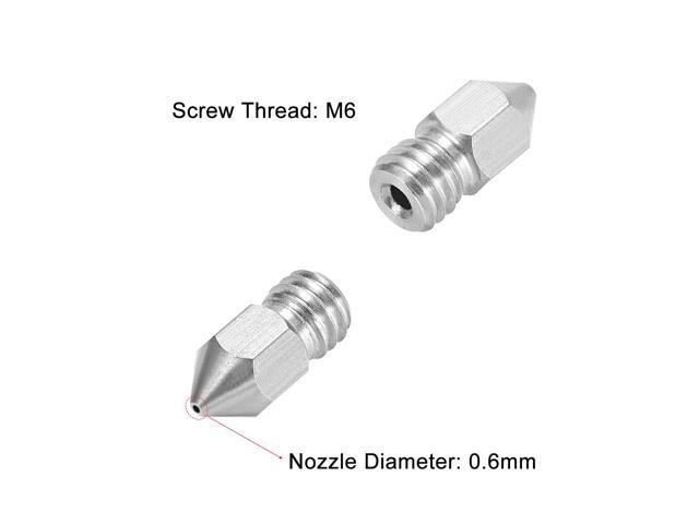 0.6mm 3D Printer Nozzle, Fit for MK8, for 1.75mm Filament Stainless Steel 5pcs
