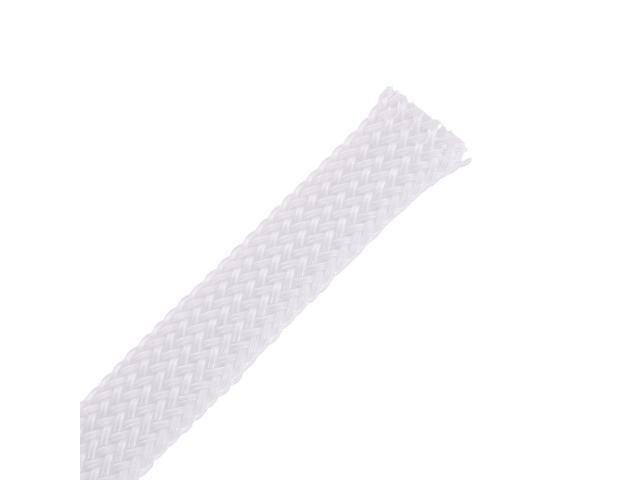 PET Expandable Cord Protector, 6.5Ft-10mm Wire Loom Cable Sleeve White