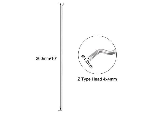 1.2mm x 260mm (10 Inch) Steel Z Pull/Push Rods Parts for RC Airplane Plane Boat Replacement (Pack of 10)