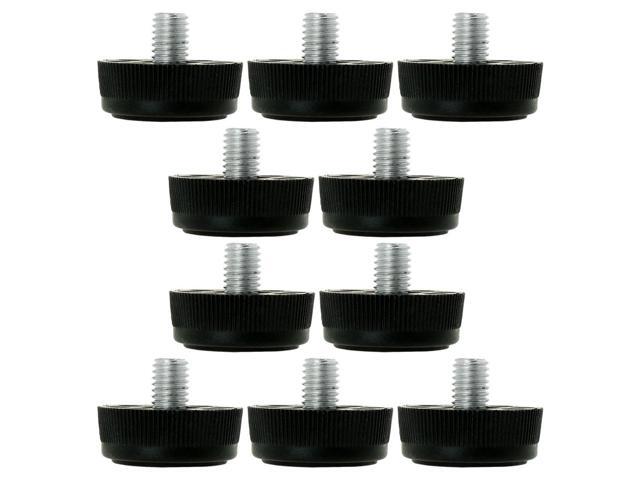 M8 x 10 x 30mm Leveling Feet Adjustable Leveler Cover for Office Sofa Leg 10pcs