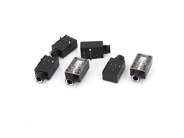 Unique Bargains 6 Pcs PCB Panel Mount Straight 7 Pins 6.35mm Stereo Jack Socket Audio Connector