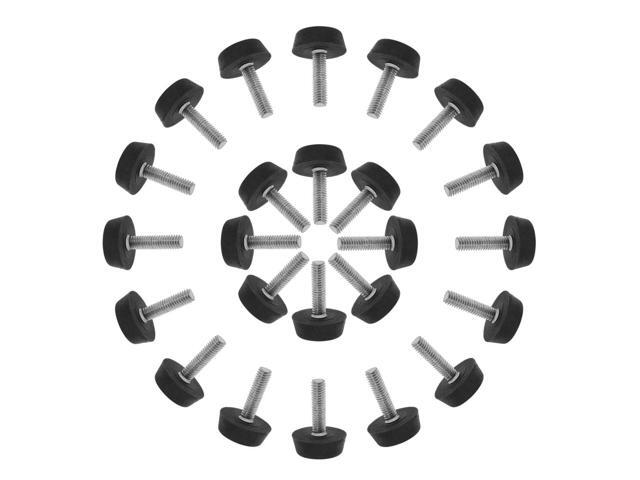 M6 x 22 x 22mm Furniture Glide Leveling Feet Floor Protector for Table Leg 24pcs