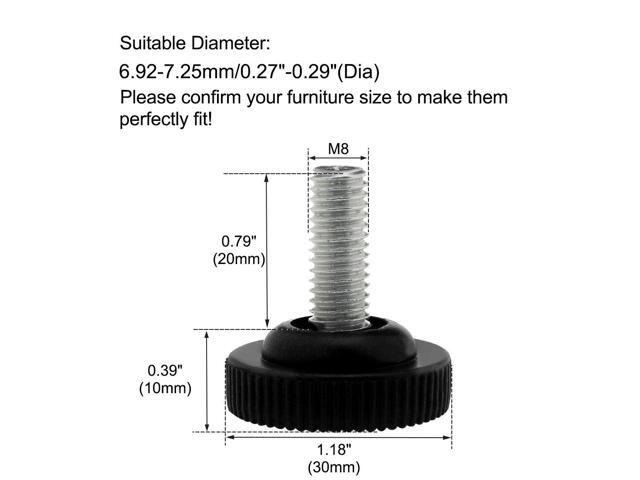 M8 x 20 x 30mm Furniture Leveling Feet Adjustable Leveler for Sofa Leg 20pcs