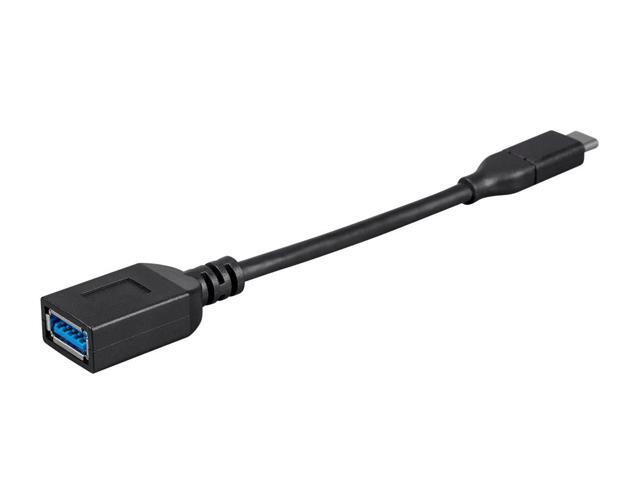 Monoprice USB C to USB A Female 3.1 Gen 1 Extension Cable - 0.5 Feet - Black Fast Charging, 5Gbps, 3A, 30AWG, Type C - Essentials Series