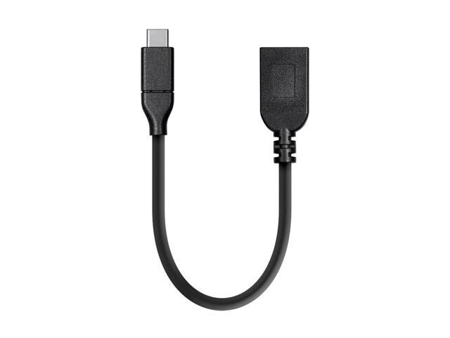 Monoprice USB C to USB A Female 3.1 Gen 1 Extension Cable - 0.5 Feet - Black Fast Charging, 5Gbps, 3A, 30AWG, Type C - Essentials Series