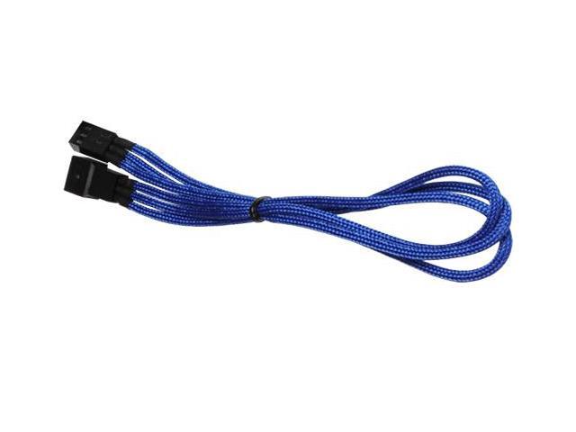 3-Pin PC Fan Power Extension Cable/Cord Adapter - Braided Dark Blue