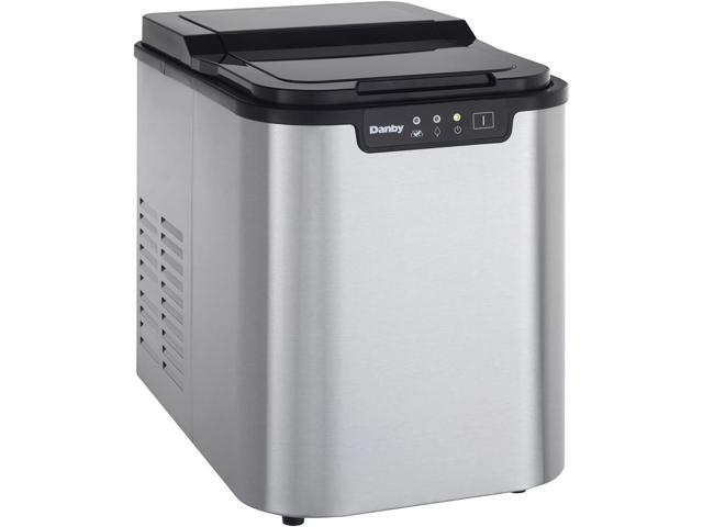Danby 2-Pound Capacity Electric Self-Cleaning Portable Spotless Steel Ice Maker