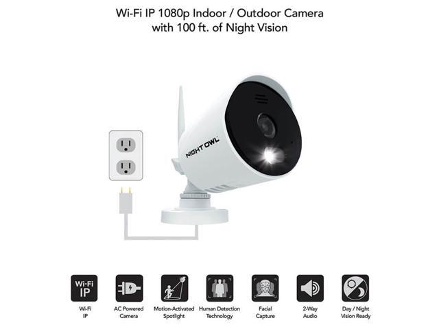 Night Owl - 1080p HD Wi-Fi IP Camera with Built-In Spotlight - White - image 3