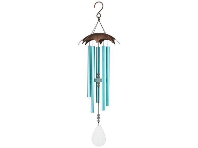Regal REGL12620 32 inch Raindrop Wind Chime - Turquoise