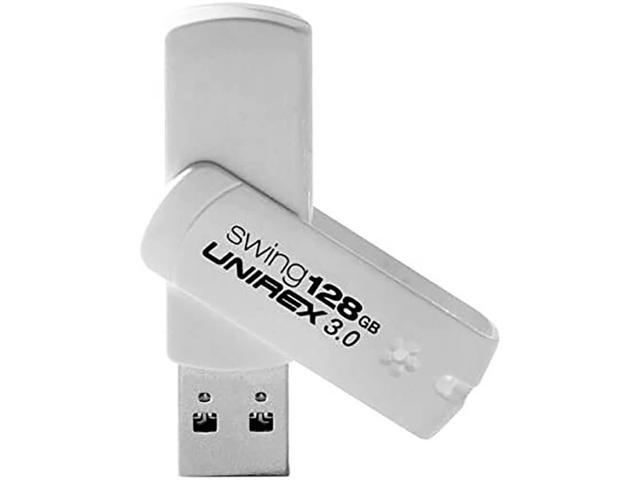 Unirex 128GB USB 3.0 Swing Flash Drive - White