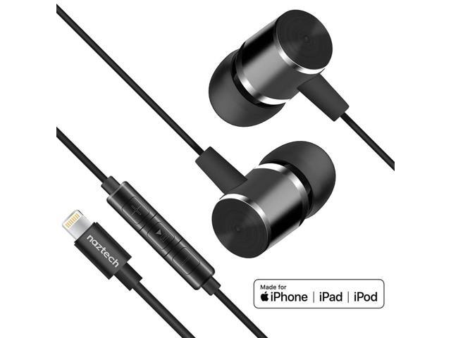 Naztech 14203 Platinum MFi Lightning Earphones - Black