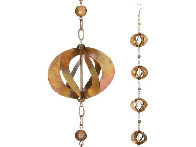 Regal REGL20454 Flamed Copper Spinner Rain Chain