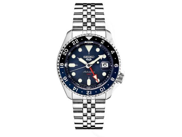 Seiko SSK003 5 Mens SKX GMT Series Sports Watch - Stainless Steel/Blue Dial