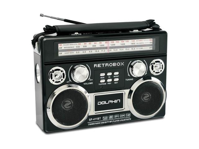 Dolphin SP411BTBLK Audio Retrobox Portable Bluetooth Speaker - Black