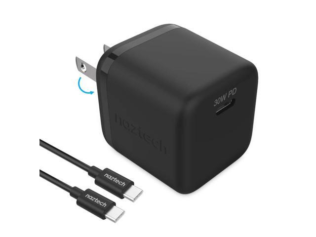 Naztech 15543 6ft Black 30W PD Wall Charger And USB-C